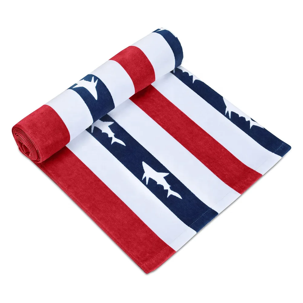 European and American new style beach towel stripe printing beach towel adult children quick-drying