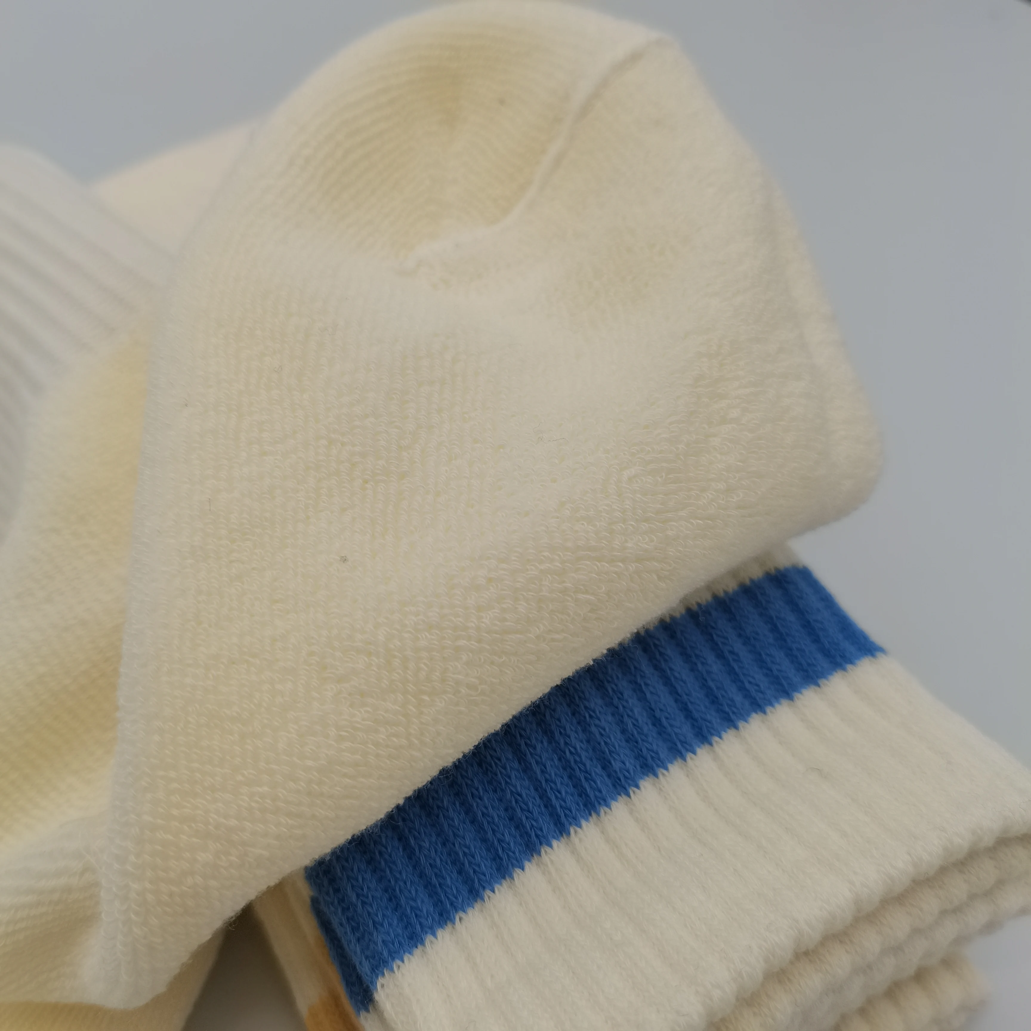 
Custom two stripe sports lady socks terry foot socks 