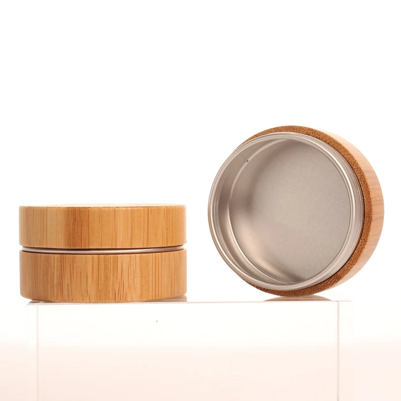 10g 20g 30g 50g 100g 150g 200g Natural Bamboo Jar Empty Liner Aluminum Cosmetic Packaging Bamboo Cover Jar