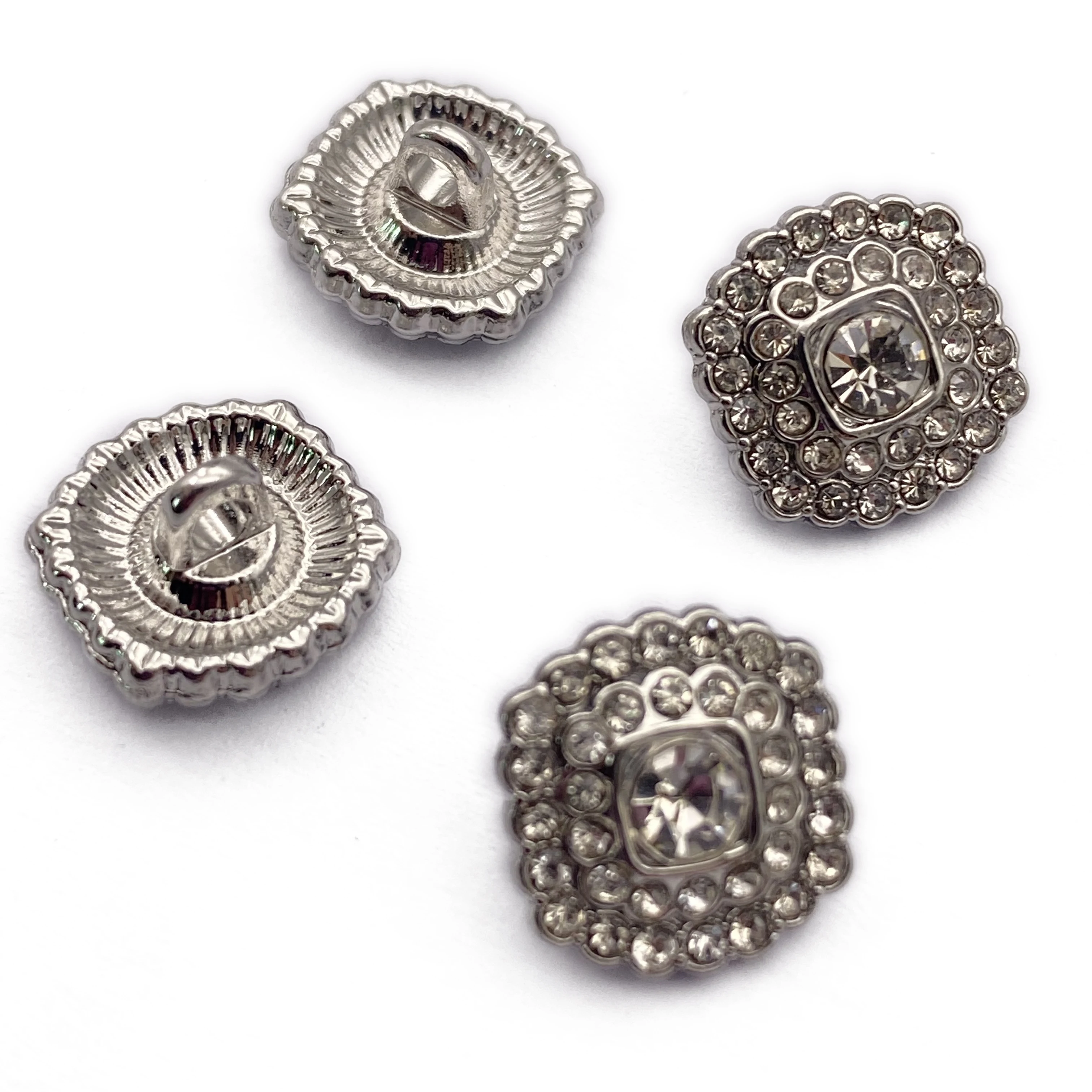 Zinc alloy hot sale shank button 12mm Diamond Rhinestone button for garment shank button for clothing accessories
