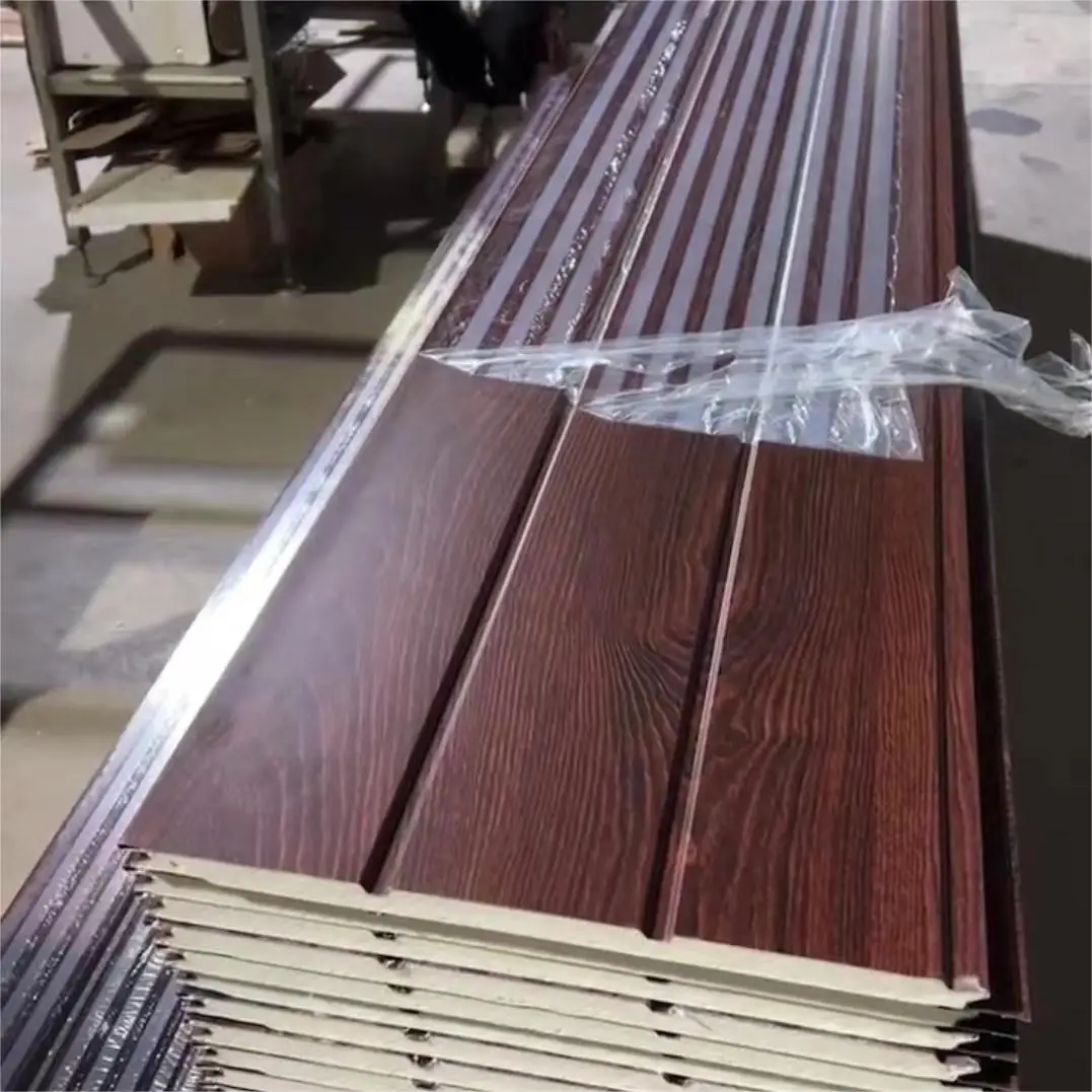 16 мм декоративная настенная панель PU сэндвич-панели наружная стенка металлическая изоляционная плита цена полиуретановая