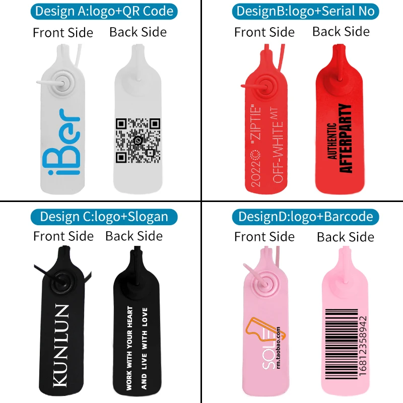 Qr Code Custom Zip tags offwhite Anti return StockX Sneakers verifica Security Plastic Tag for Shoes
