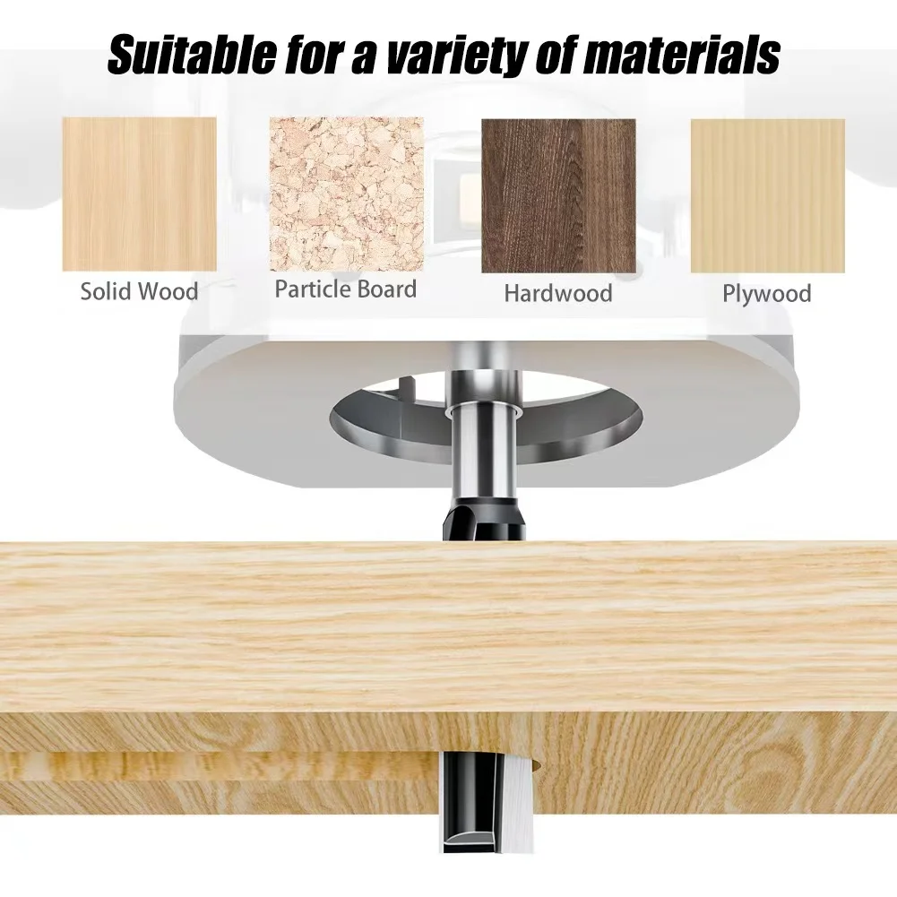 L-N317 1PC 12mm Shank Keyhole Bits T Slot Lock Hole router Bit Long Bottom Cleaning Bit 16 17 18mm size Hole Open Milling Cutter