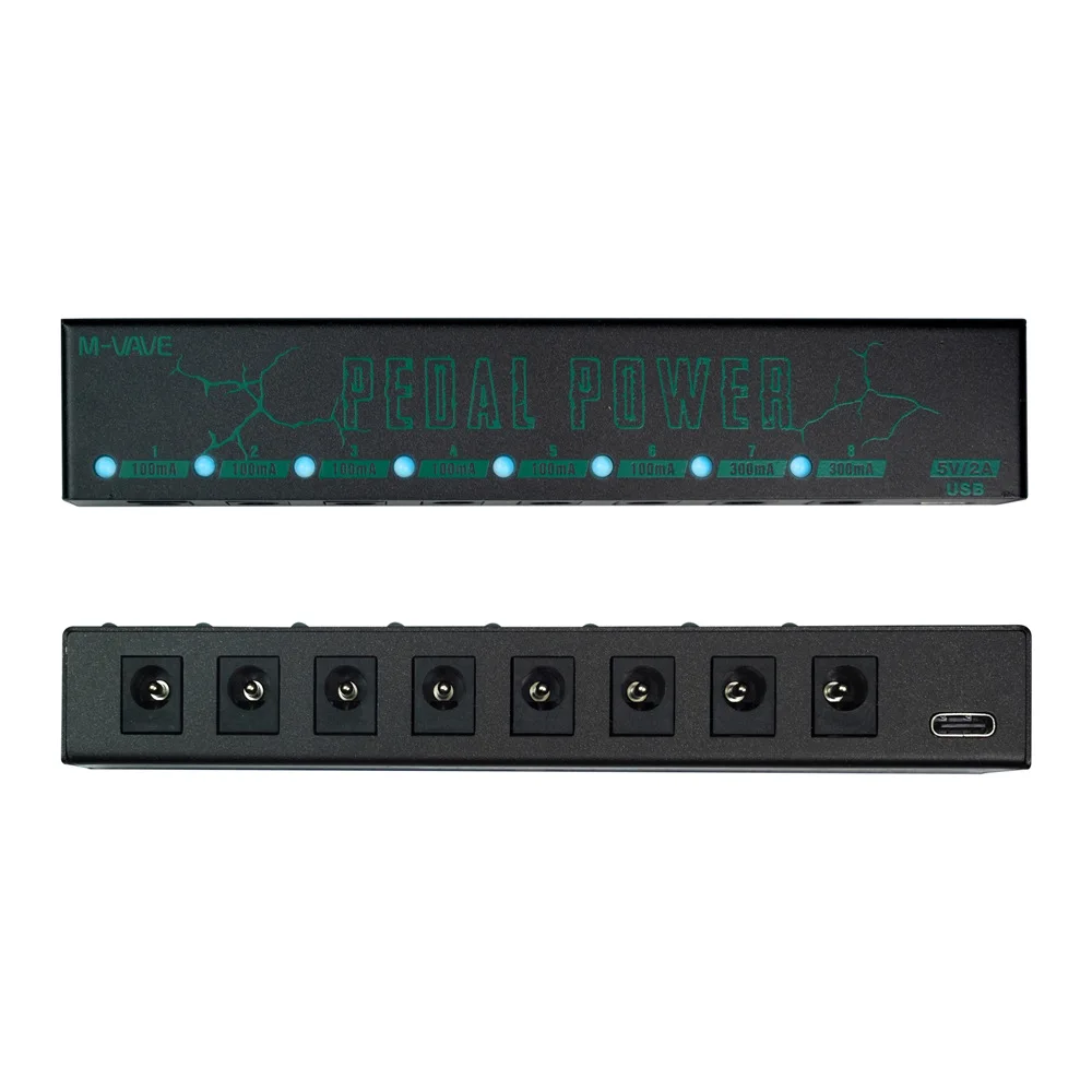 M-vave Guitar Effect Pedal Power Supply 8 Isolated DC Outputs/ 5V USB Output for 9V Protection Guitar Accessories