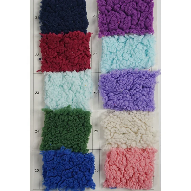 Super soft solid color polyester faux fur sherpa fleece fabric for blanket hoodies