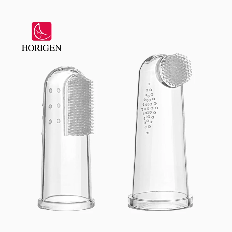 Hot Selling High quality Kids Toddlers Oral Cleaning Massaging Easy Oral Hygiene Soft Silicone Baby Finger Toothbrush