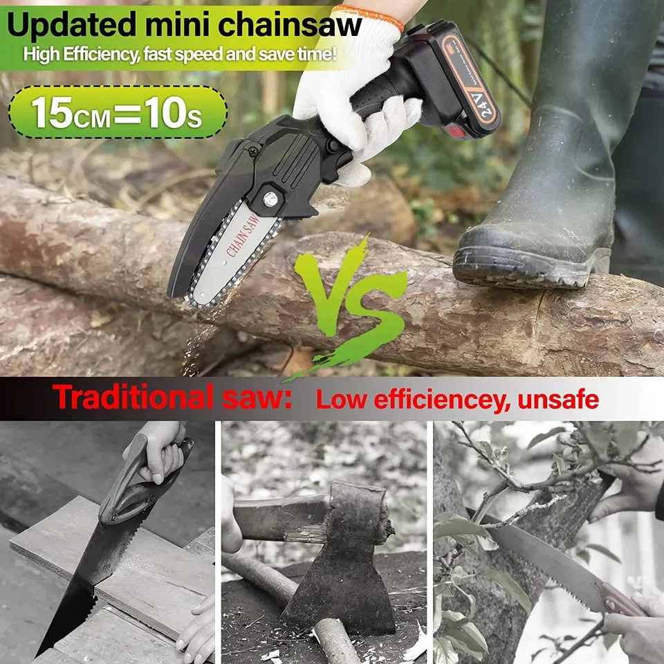 Wholesale 550W 20V Electric Handheld Battery Chainsaw 4/6 Inch Cordless Mini Guide Bar for Industrial & DIY OEM Customizable