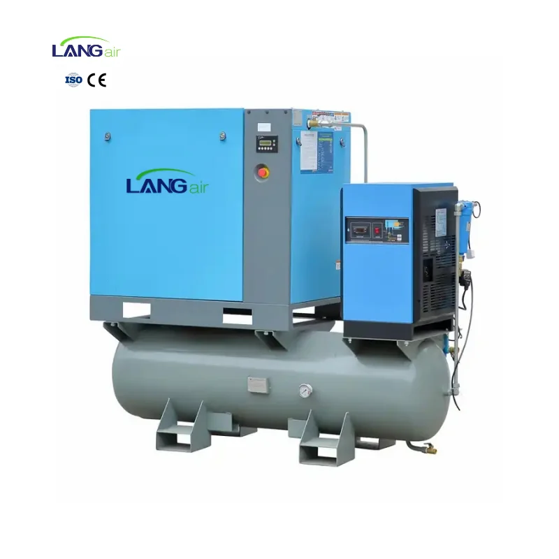 Langair china rotary 22 KW 30 HP All-in-one Combined Screw Air Compressor with Tank and Dryer