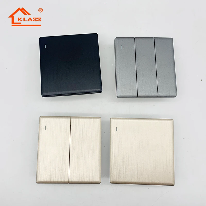 PC panel 13A universal wall mounted power outlet socket with black light switches