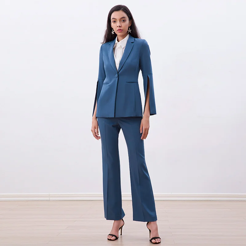 NJ235 Blazers ladies blue women coat career office work wear clothing formal jackets