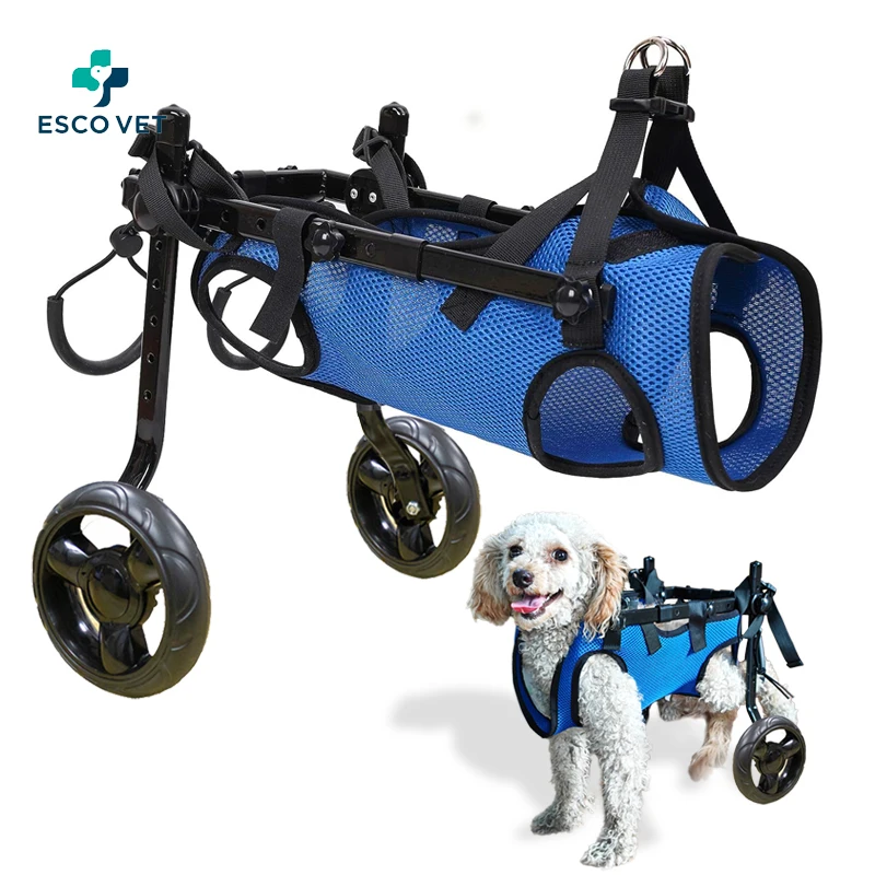 2 Wheels Pets Cart Dog Leg Brace and Hip Support, Assist Small Pets Paralyzed Hind Limbs Mobility Dog Wheelchair for Back Legs