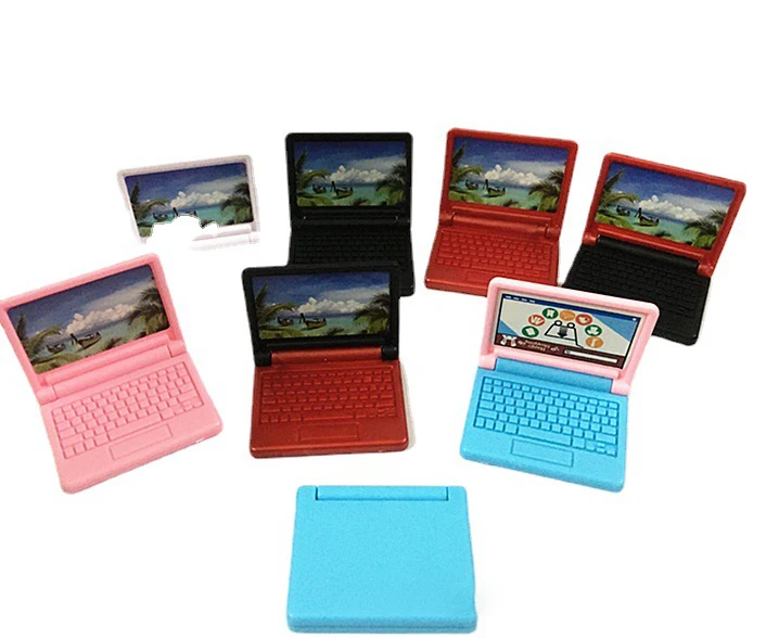 Doll Office Laptop Accessories Portable Miniature Food Play Model Accessories Toys Gifts Foldable