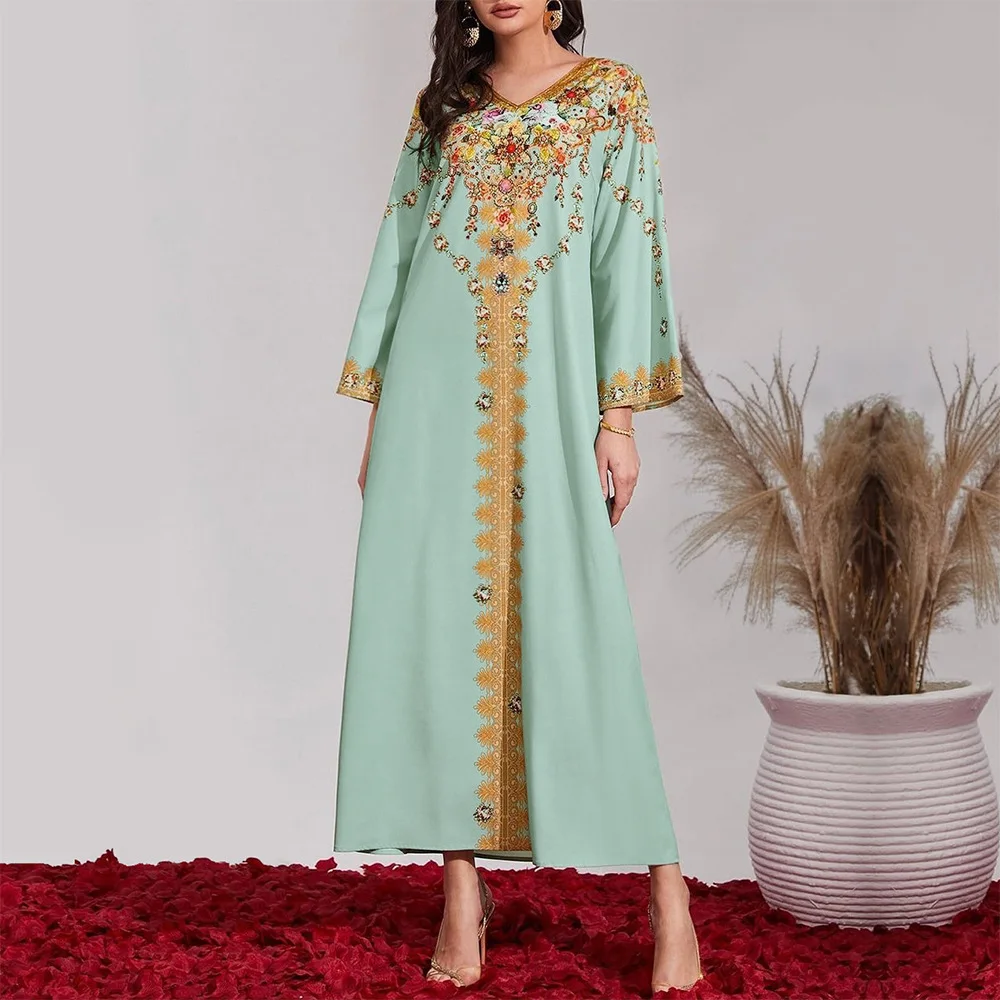 U.Chic Fashion Abaya Dubai Muslim Dress Kaftan Islamic Clothing Maxi Dress Elegant Long Dress