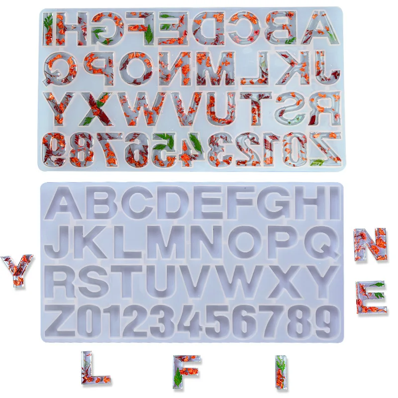 
Recycle Resin Alphabet Mold Sturdy Letter Silicone Mould Number Capital Letter Resin Epoxy Alphabet Mold Silicone 