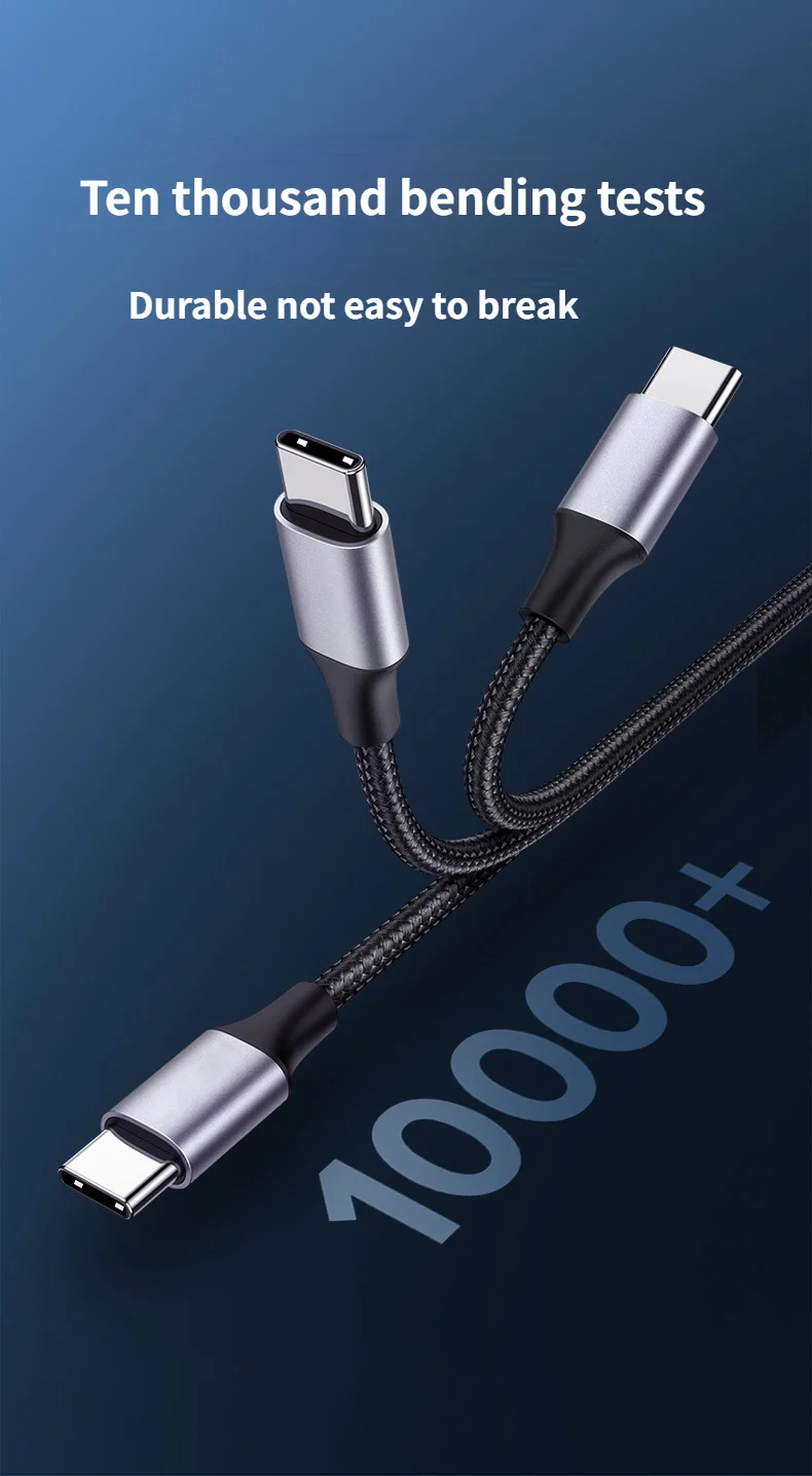 PUJIMAX Durable 60W Fast Type-C To Type-C Charging Cable USB C Nylon Cord For Xiaomi Samsung Huawei Mobile Phone Cables