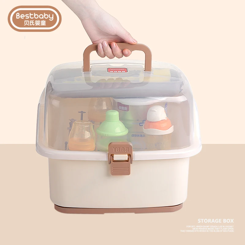 Portable Milk Bottle Storage Box Dinnerware Organizer Baby Bottle Drying Rack Baby Bottle Rack