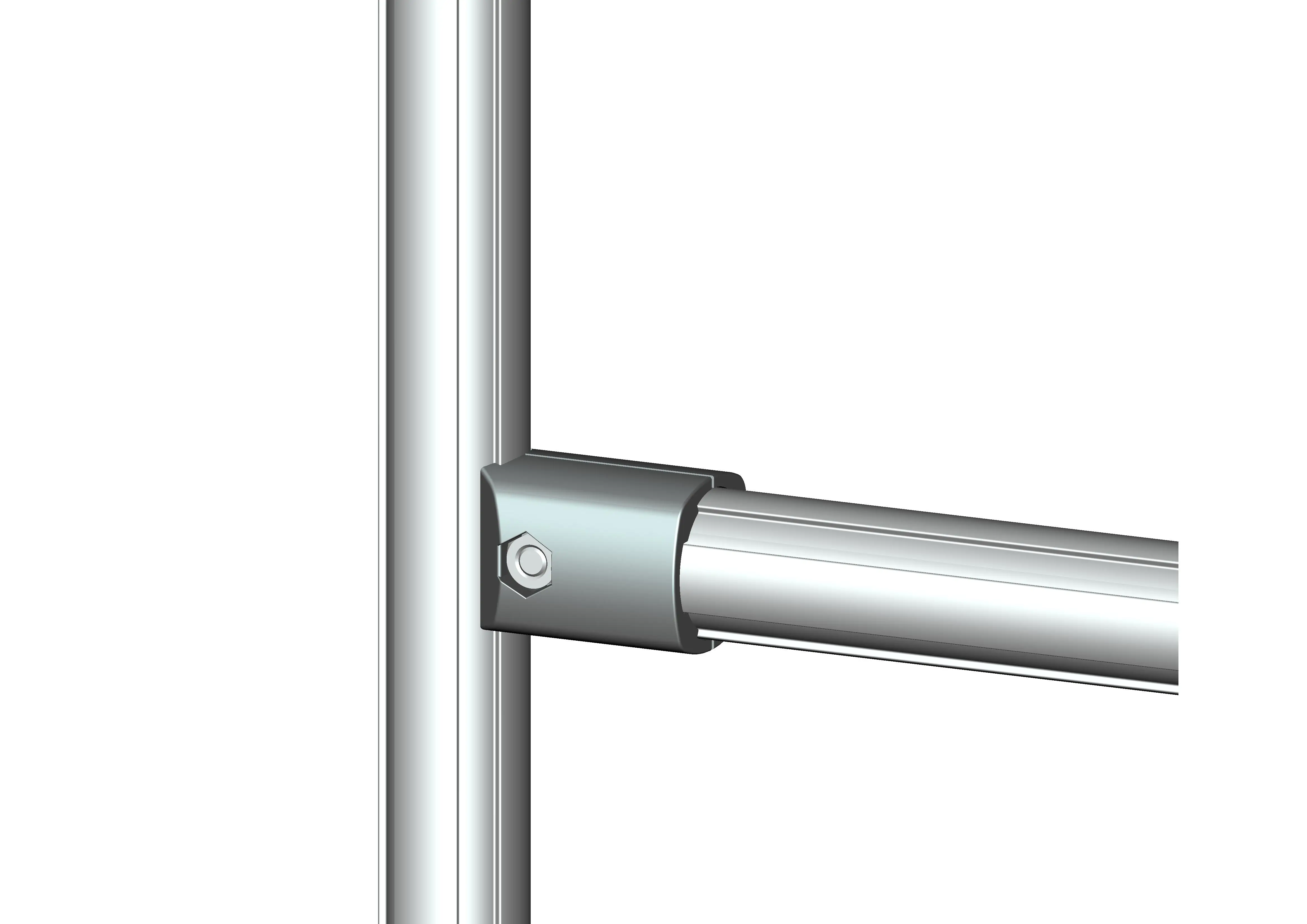 Easy to install die-cast alu pipe connector for aluminium tube rack system J43-A01