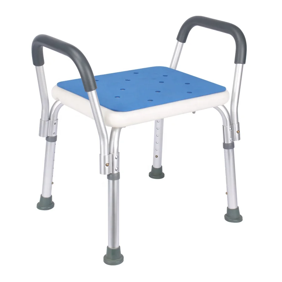 Factory OEM custom bathroom safety aluminum disabled bath stool shower chair with arms