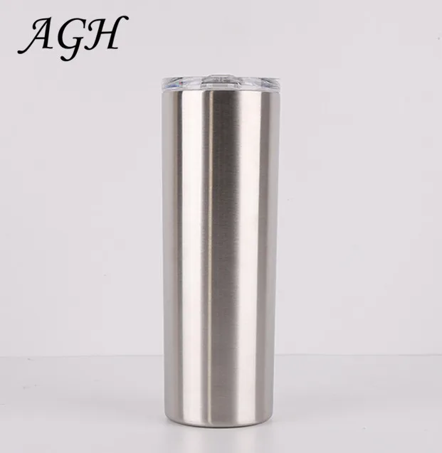 30 oz stainless steel skinny tumbler  with straw and lid double wall water bottle with ice cube thermal insulation mug