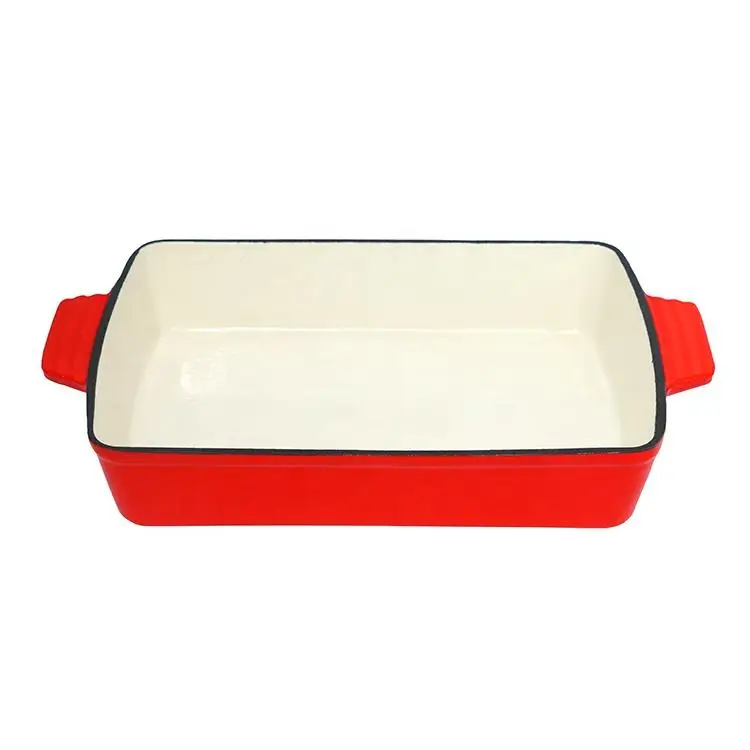 Cast iron rectangular sheet roaster pan deep baking bread and loaf pan
