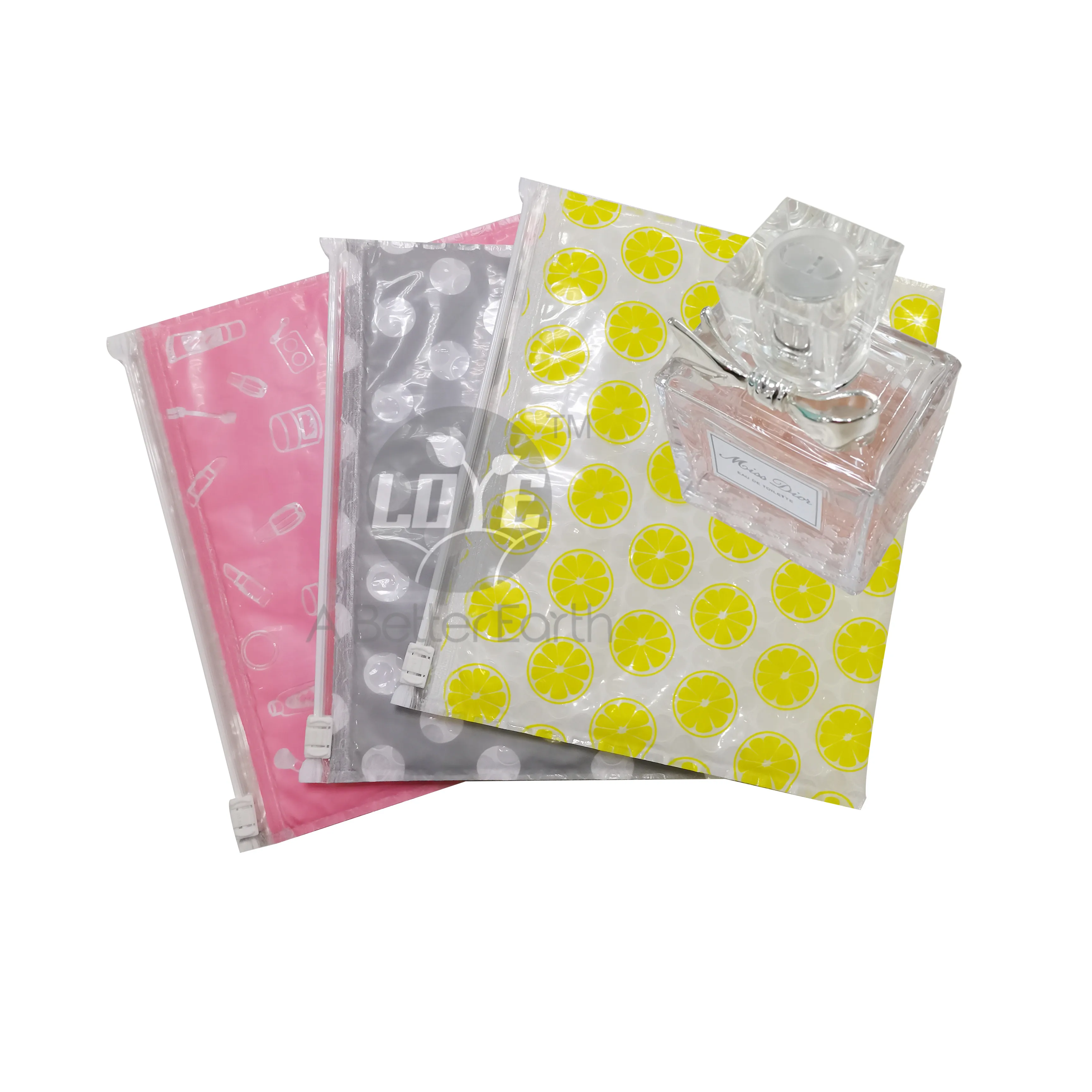 Reclosable Cosmetic Leakingproof Shipping Bubble Mailers With Zip Lock Plastic Gifts Clothes Socks Packing Zipper Bags