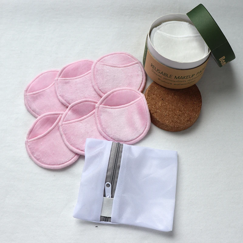 Reusable Makeup Remover Pads Cotton Zero Waste Make up Pads Organic Bamboo Makeup Remover Cleaning Face Washable Reusable Simple