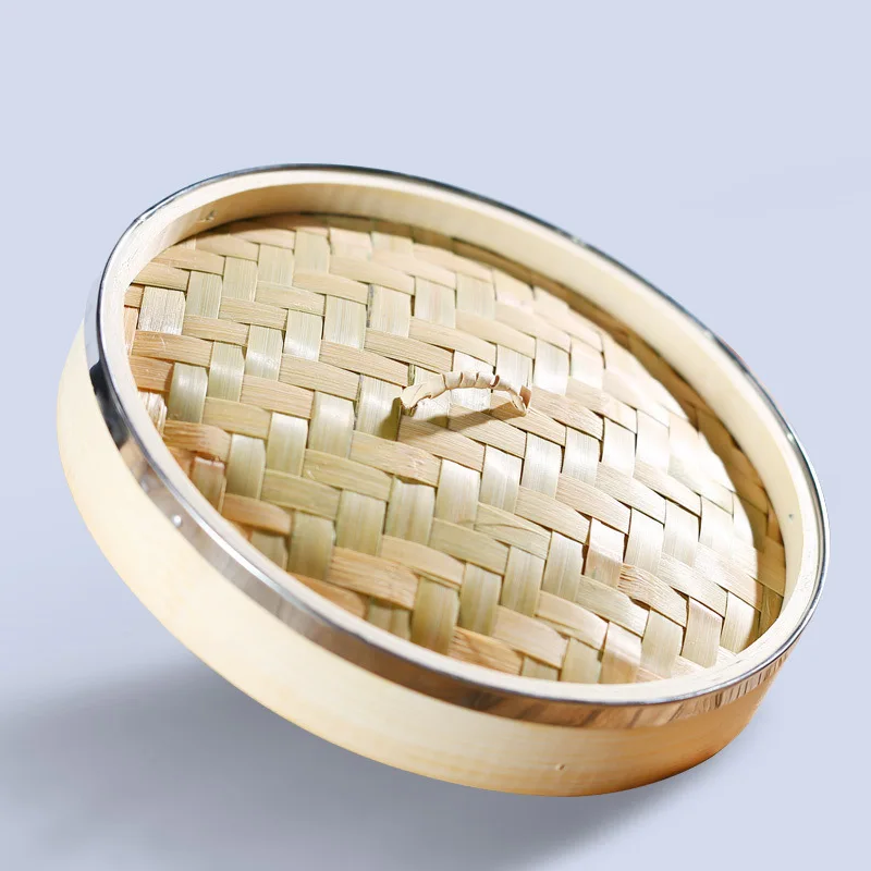 Hot Selling Organic 2-tier Bamboo Steamer with Lid, Premium Steamer and Stainless Steel Ring
