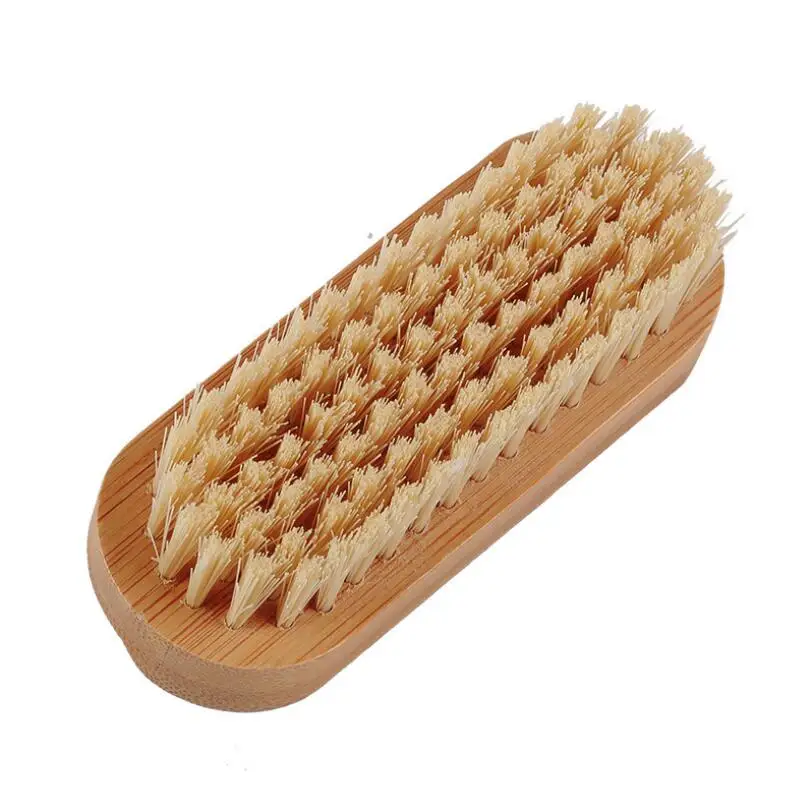 Производители оптовая продажа Пользовательский логотип двухсторонняя щетина скраб для ногтей художественная щетка чистки пыли очиститель бамбуковых