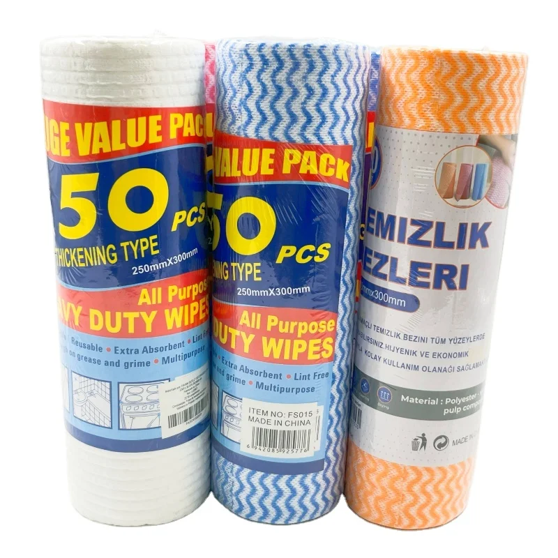 Kitchen Towel Dry Roll Paper Non-Woven Fabric Rag Household Cleaning Tissue Disposable Dust Water Stains Dish Cloth