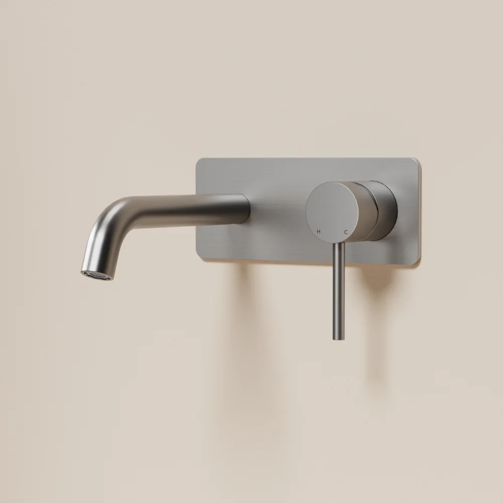 Modern 2-Hole Wall Mounted Bathroom Faucet Hot and Cold Water Mixer for Basin for Apartment Use or Wash Basin Faucet