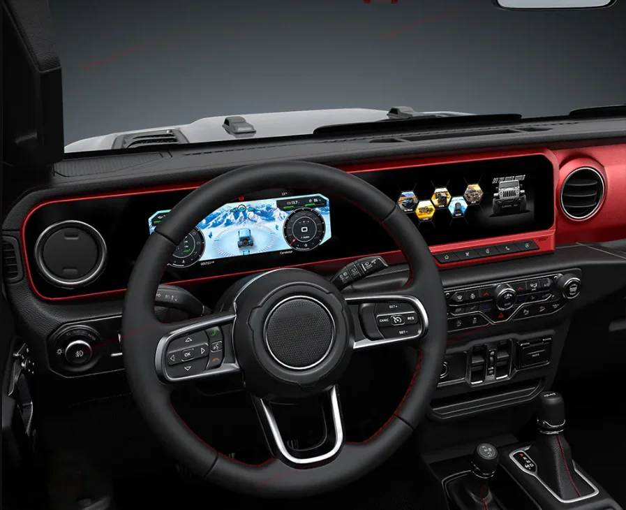 Digital Dashboard Panel Virtual Instrument Cluster CockPit LCD Speedometer For Jeep Wrangler JL 2018-2023