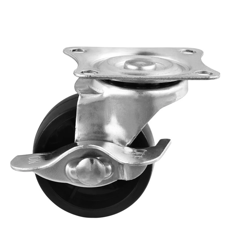 1.5 inchmobile flower stands caster wheel black pp lunch break beds swivel caster wheel with brake