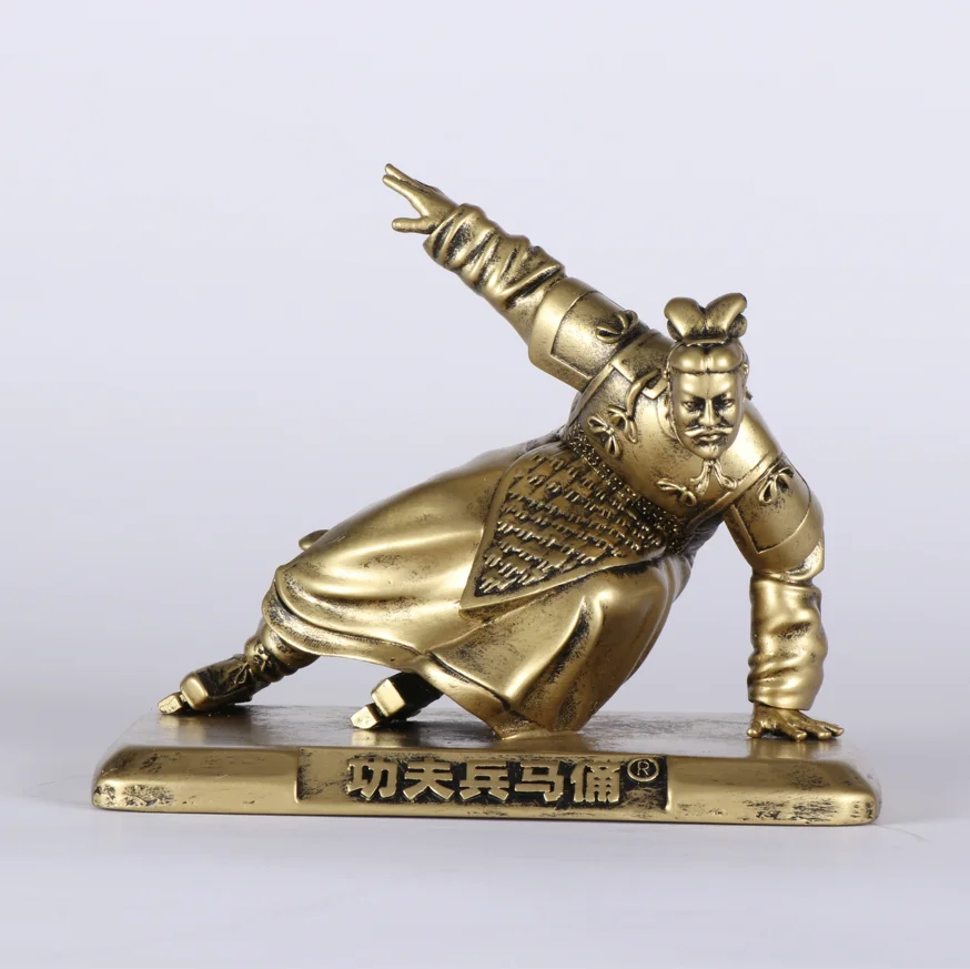 Hot Selling Colorful Resin Crafts statue Famous Terracotta Warrior In Speed Skating Model Figure Sculpture