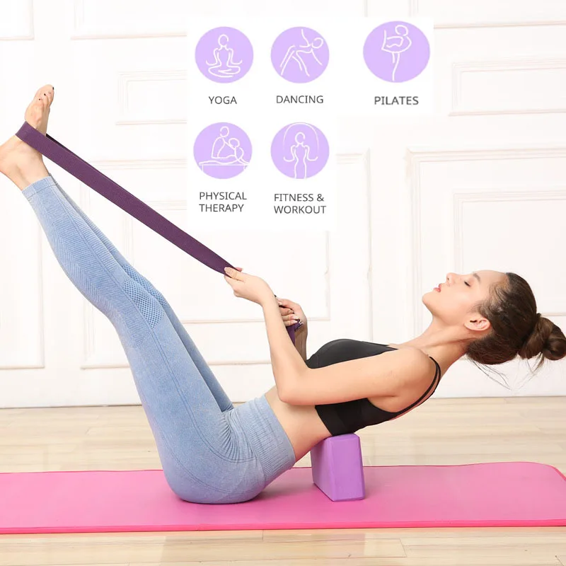 Yoga Bands for Stretching with Extra Safe Adjustable D-Ring Buckle Polyester Yoga Strap