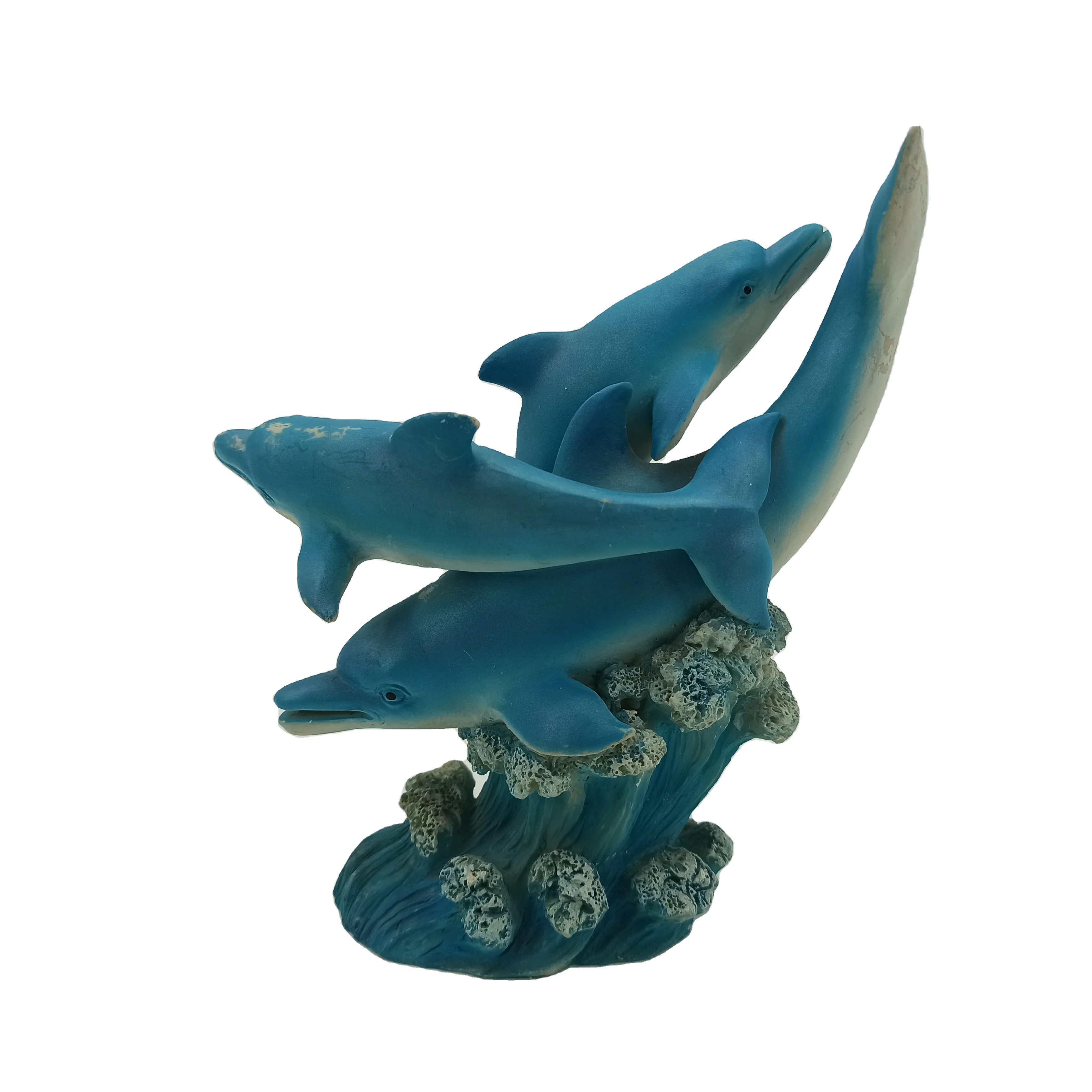 Factory Hot Sale Resin Craft Unique Animal Ornament a Group of Dolphin Ornament