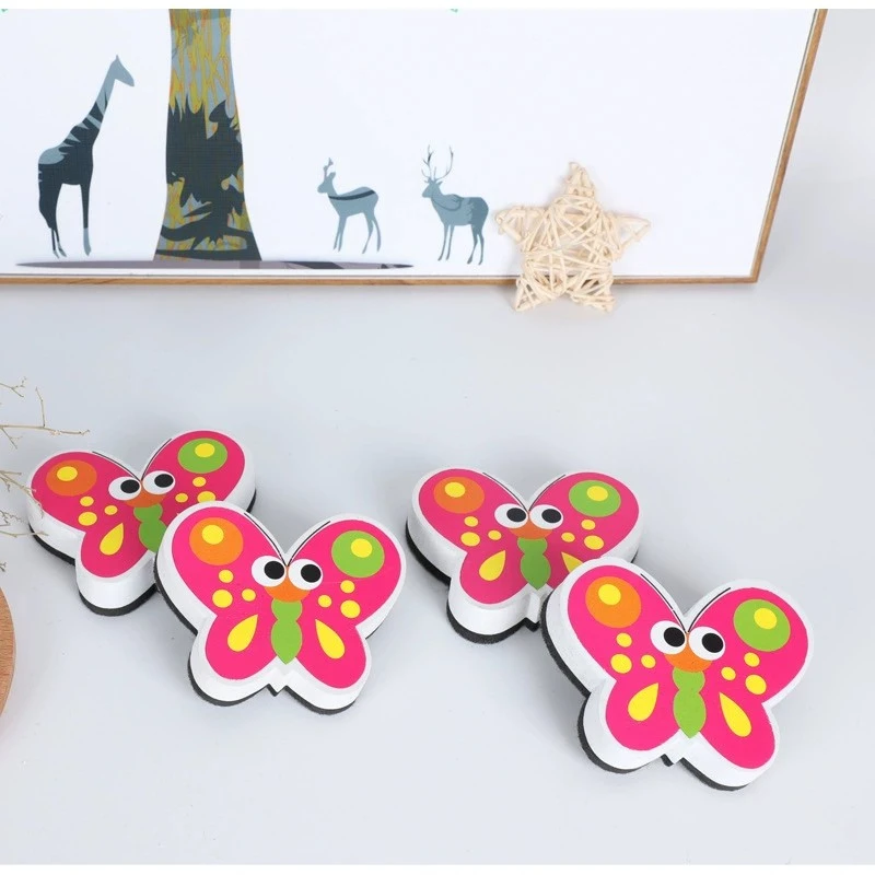 Small board eraser butterfly colorful magnetic felt whiteboard eraser EVA