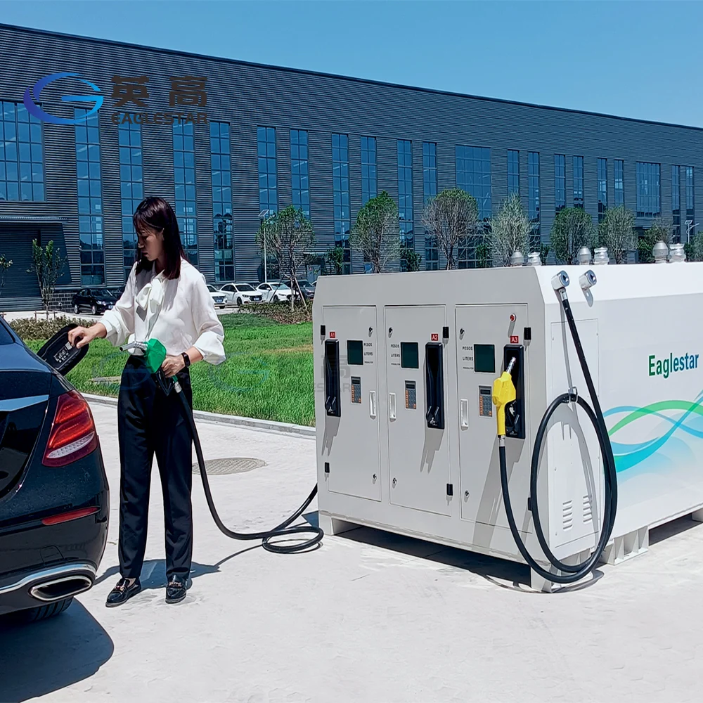 Gas Station Pump with Tank Fuel Filling Mobile Refueling Station Portable Diesel Tank with Pump Tanks Gas Stations