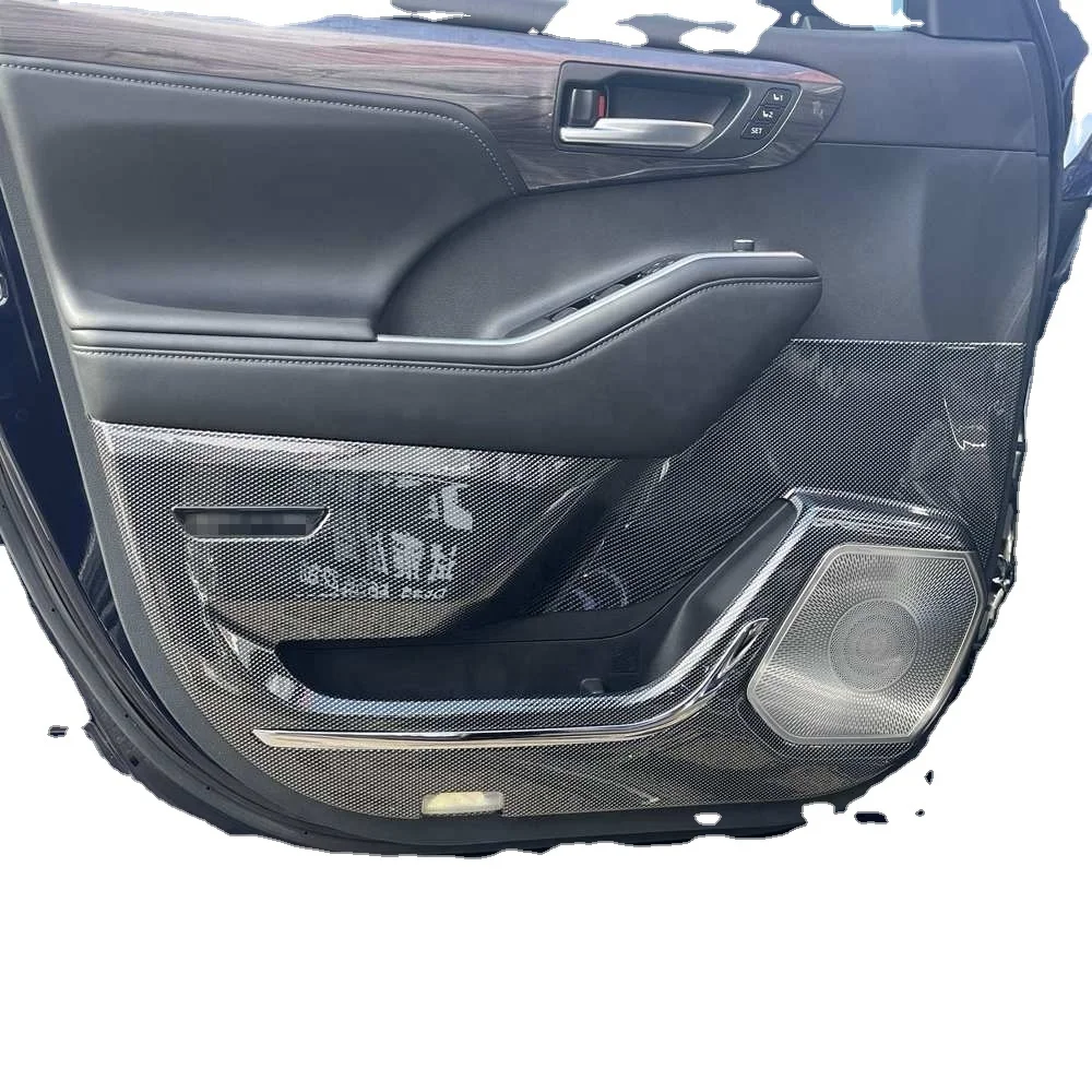 WZXD Carbon Inner Door Panel Protection Anti Dirty Anti Kick Pad Cover Stickers For Toyota Highlander 2022