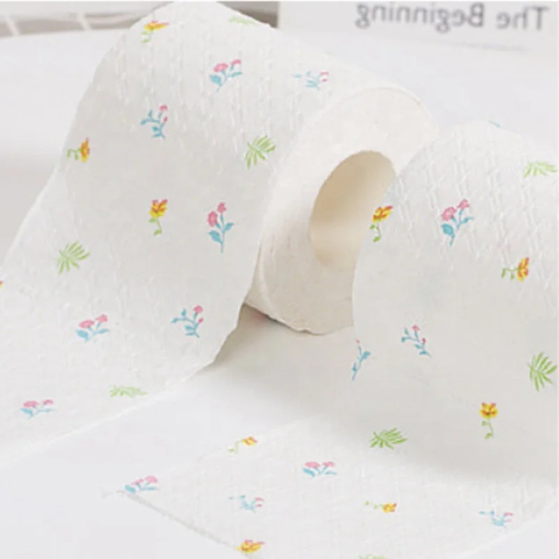 Супермягкая туалетная бумага с принтом, рулон туалетной бумаги из бамбука, салфетка для ванной комнаты