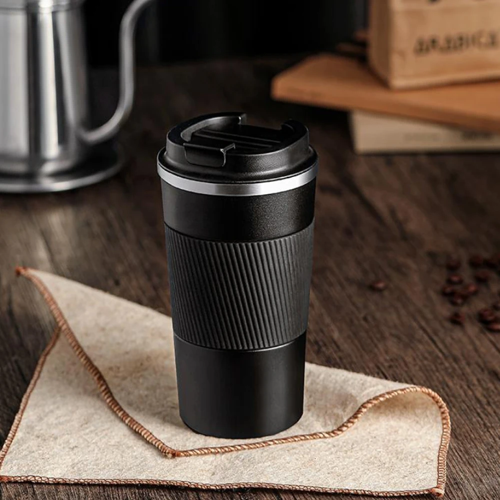 NEW 510ML 316 Stainless Steel Double-layer Biodegradable Reusable Non-slip Case Car Mug Vacuum Cup Milk Cup Coffee Mug
