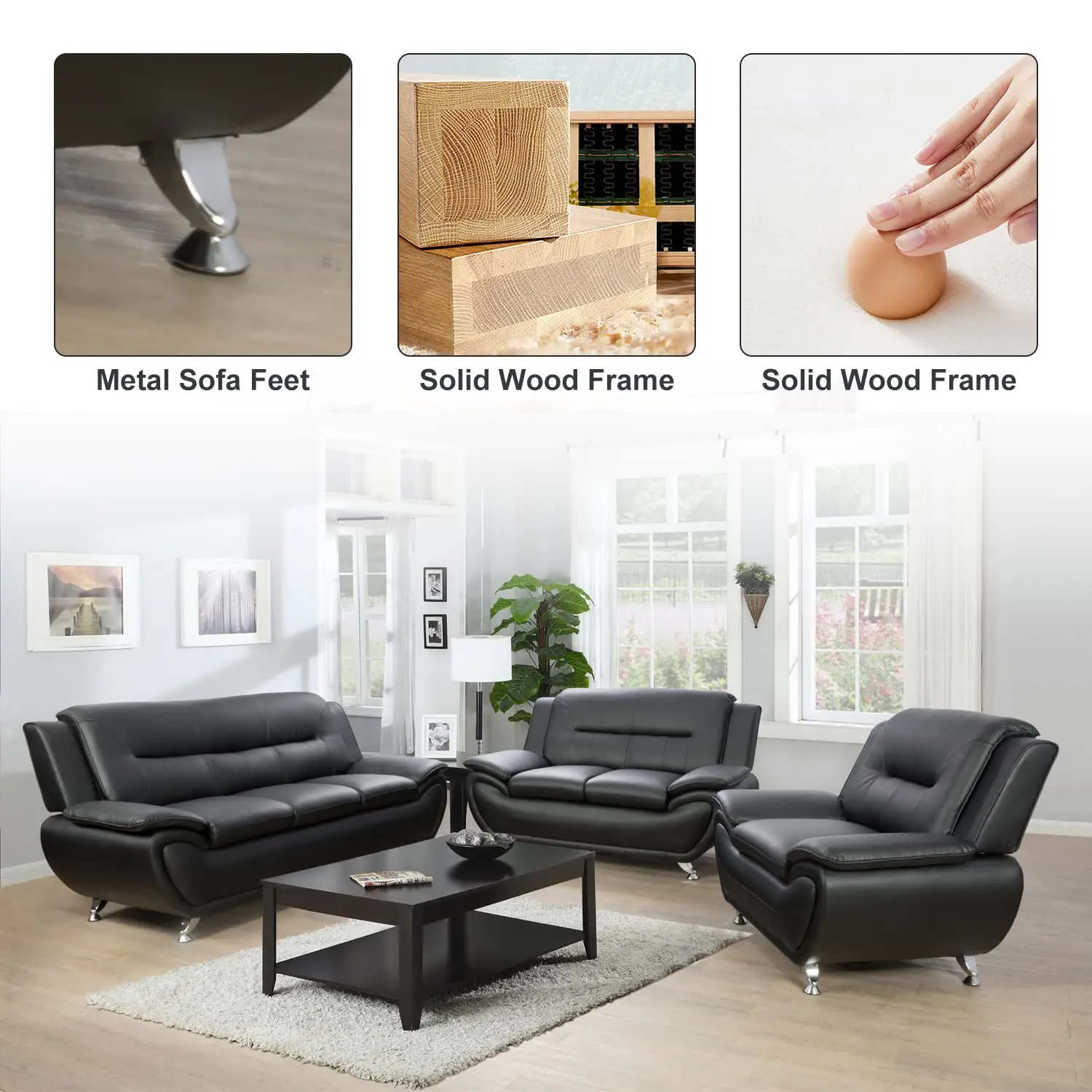 CY Factory Direct Sale PU Leather Couch Living Room Sofa Set Sofa Furniture with massage heated and holder