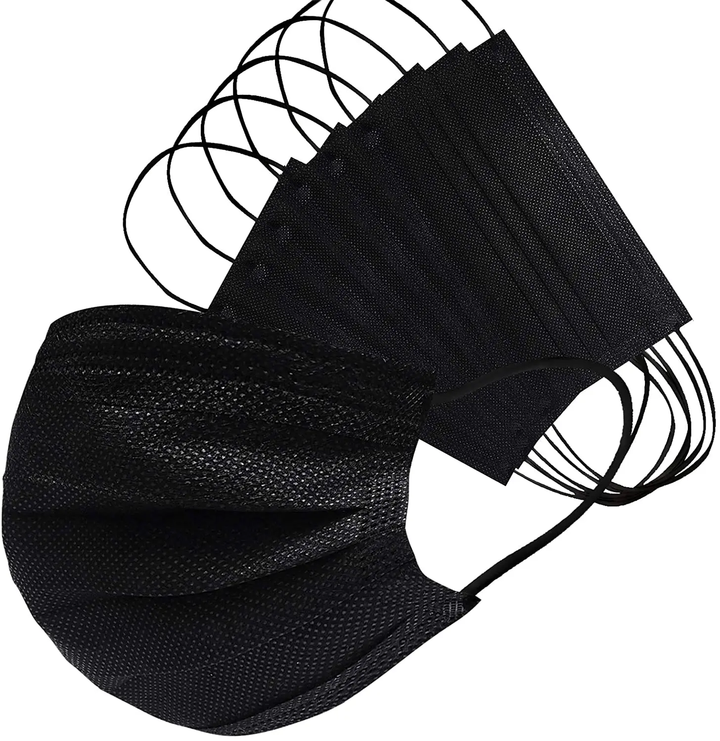 China Manufacturer OEM Logo Disposable Medical Adult Black Surgical Protective Face Mask Earloop Filter Mouth Cover Facemasks