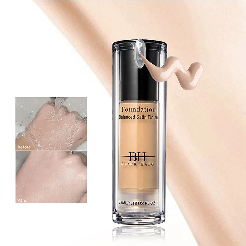 Vegan waterproof liquid balanced satin foundation mineral foundation