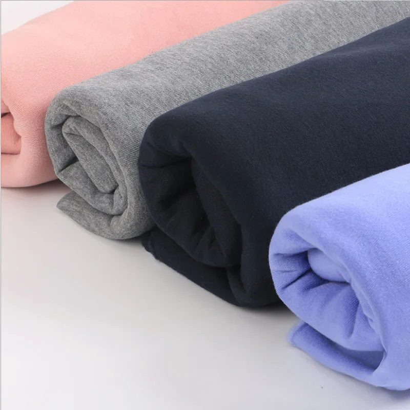 Оптовая продажа матовая флисовая ткань 250-420 Gsm полиэстер и хлопок плюшевая махровая петля трикотажная
