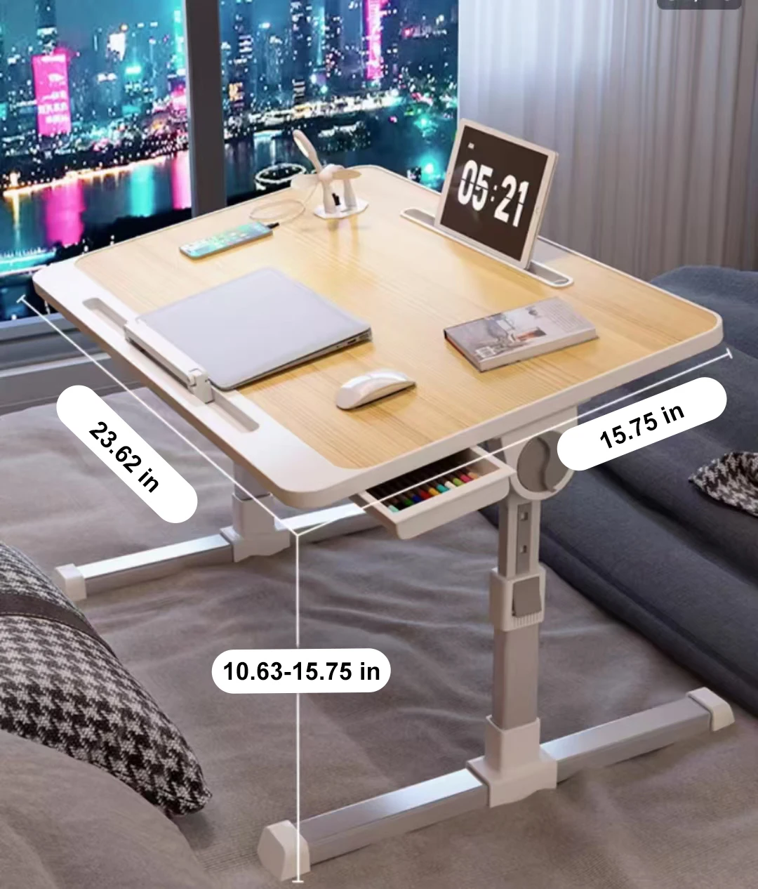 Portable Bed Table Laptop Stand Reading Small Desk Adjustable Folding Table Bed Laptop Table With Folding Legs