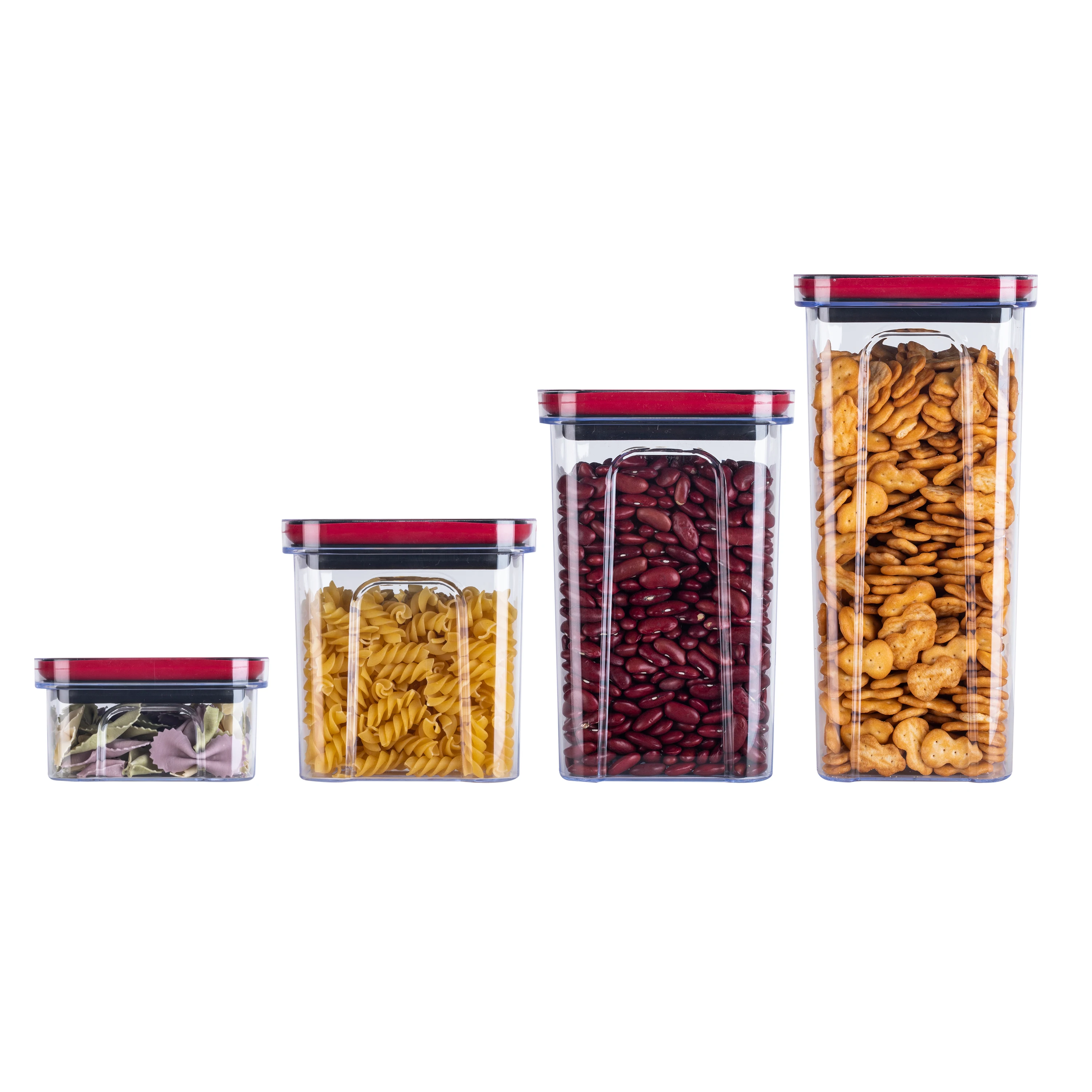 New kitchen cereals transparent plastic1600ml milk powder food large and small sealed plastic cans airtight fridge food storage