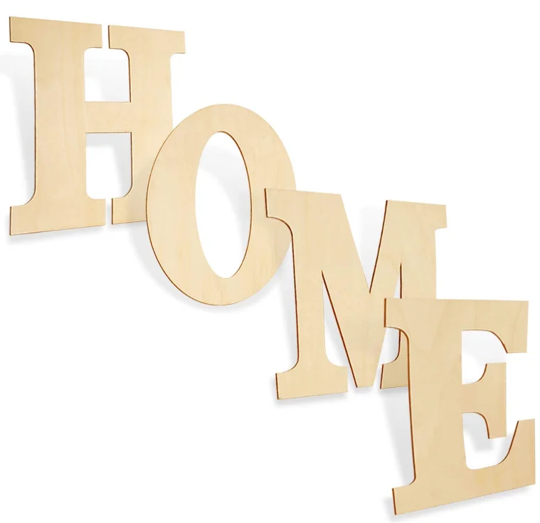 Wooden Alphabet Letters Wall Decor DIY Wooden carved HOME Letters