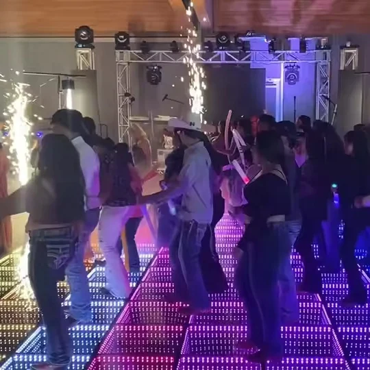 Factory price portable light up white interactive china video 3d led display mirror dance floor panels tiles wedding magnetic
