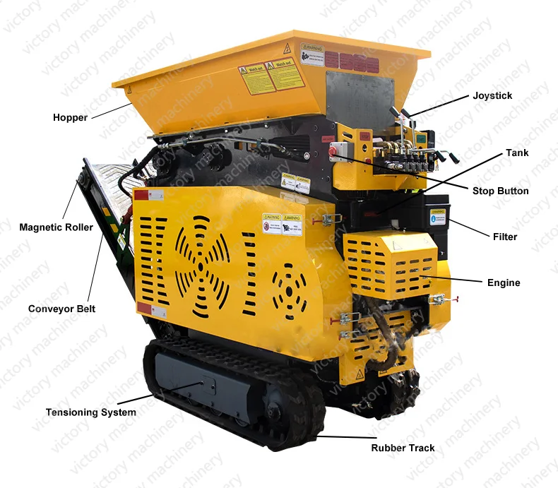 3-10 T/H Crawler Concrete Mobile Jaw Crusher Factory Price Mini Small Crawler Crusher Machine Gasoline / Diesel Engines