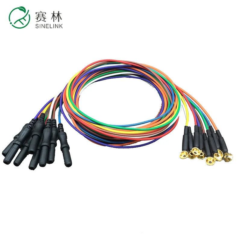 
Soft and Flexible Lead Wire Copper Gold Cup Electrode Cable for EEG EMG 